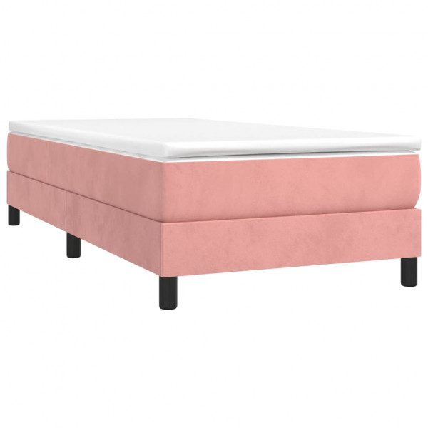 Estructura de cama box spring terciopelo rosa 100x200 cm M 3