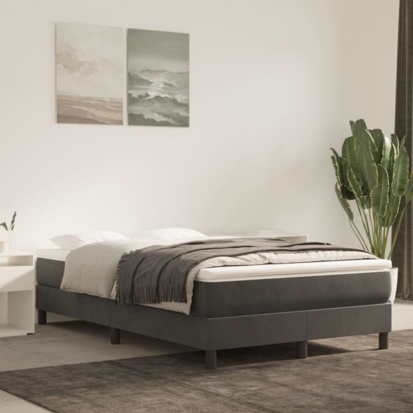 Estructura de cama box spring terciopelo gris oscuro 120x200 cm D