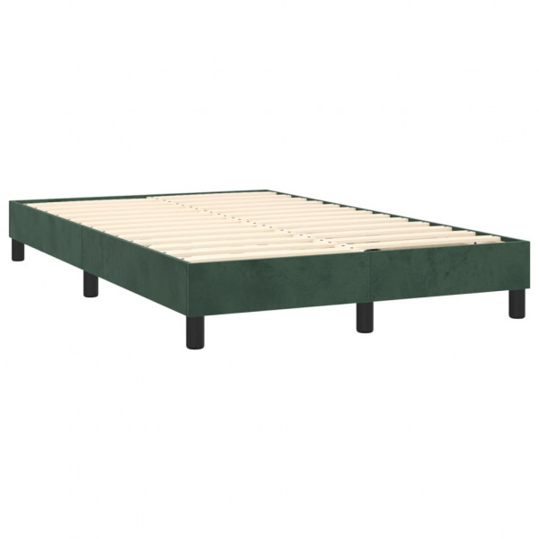 Estrutura de cama sem colchão 120x200 cm veludo verde-escuro M 4