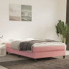 Estrutura de cama 120x200 cm veludo rosa 1