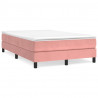 Estructura de cama box spring terciopelo rosa 120x200 cm 2