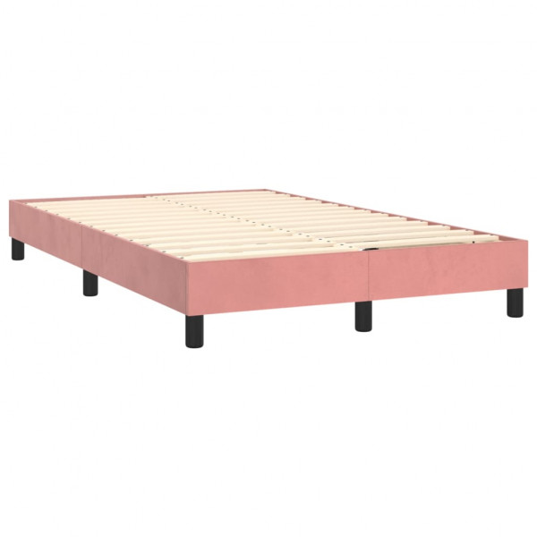 Estructura de cama box spring terciopelo rosa 120x200 cm M 4
