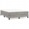 Estructura de cama box spring terciopelo gris claro 140x190 cm 2