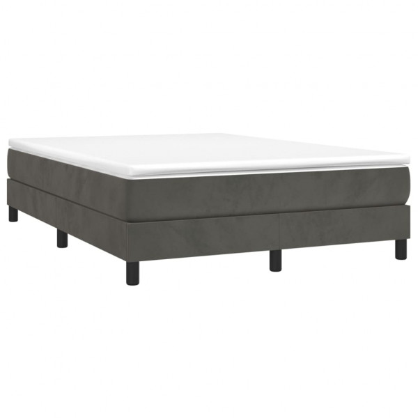 Estructura de cama box spring terciopelo gris oscuro 140x190cm M 3