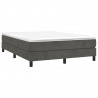 Estructura de cama box spring terciopelo gris oscuro 140x190cm 3