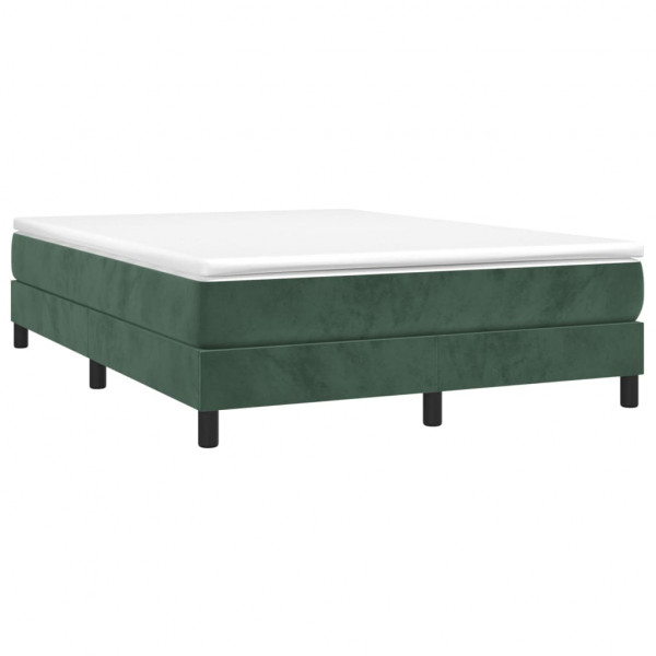 Estrutura de cama sem colchão 140x190 cm veludo verde-escuro M 3