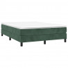 Estrutura de cama sem colchão 140x190 cm veludo verde-escuro 3