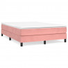 Estructura de cama box spring terciopelo rosa 140x190 cm 2