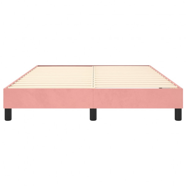 Estructura de cama box spring terciopelo rosa 140x190 cm M 5