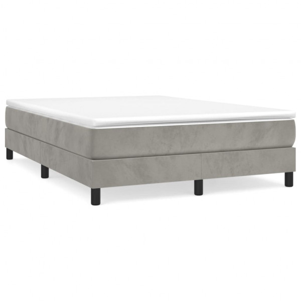 Estructura de cama box spring terciopelo gris claro 140x200 cm M 2