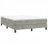 Estructura de cama box spring terciopelo gris claro 140x200 cm 3