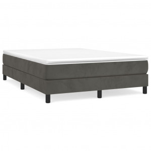 Estructura de cama box spring terciopelo gris oscuro 140x200 cm H