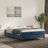 Estructura de cama box spring terciopelo azul oscuro 140x200 cm 1