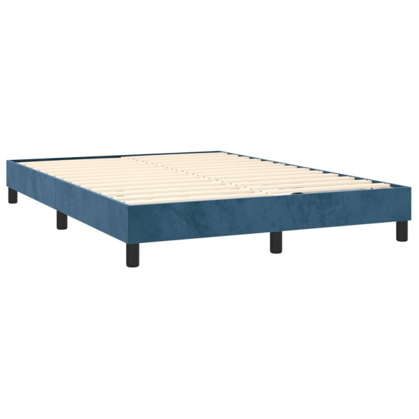 Estructura de cama box spring terciopelo azul oscuro 140x200 cm M 4