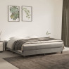 Estructura de cama box spring terciopelo gris claro 160x200 cm 1