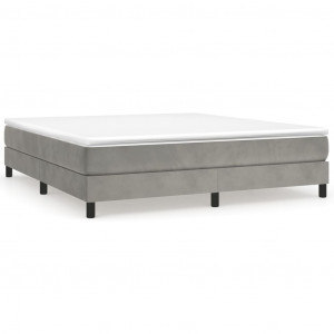 Estructura de cama box spring terciopelo gris claro 160x200 cm H