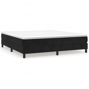 Estructura de cama box spring terciopelo negro 160x200 cm H