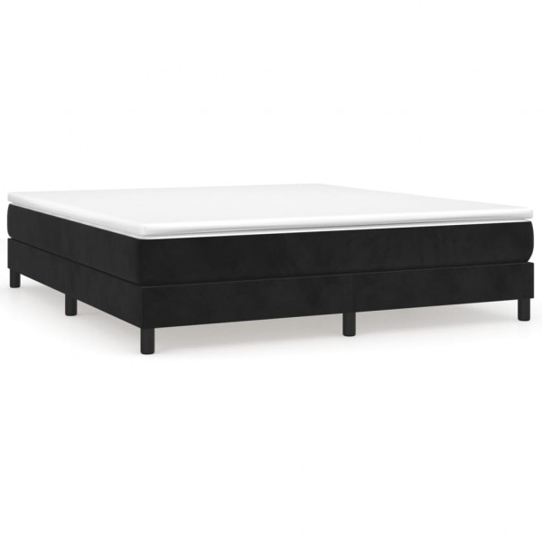 Estructura de cama box spring terciopelo negro 160x200 cm M 2