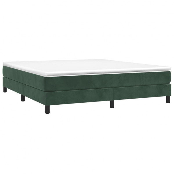 Estrutura de cama sem colchão 160x200 cm veludo verde-escuro M 3