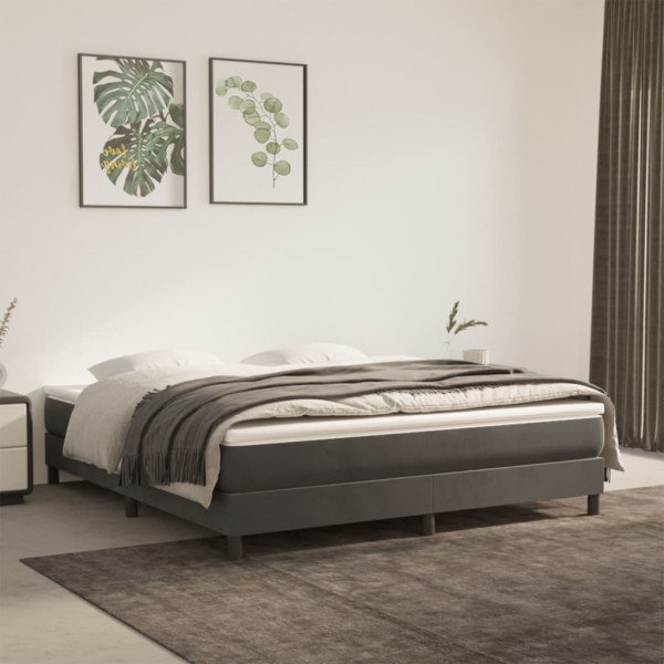 Estructura de cama box spring terciopelo gris oscuro 180x200 cm D