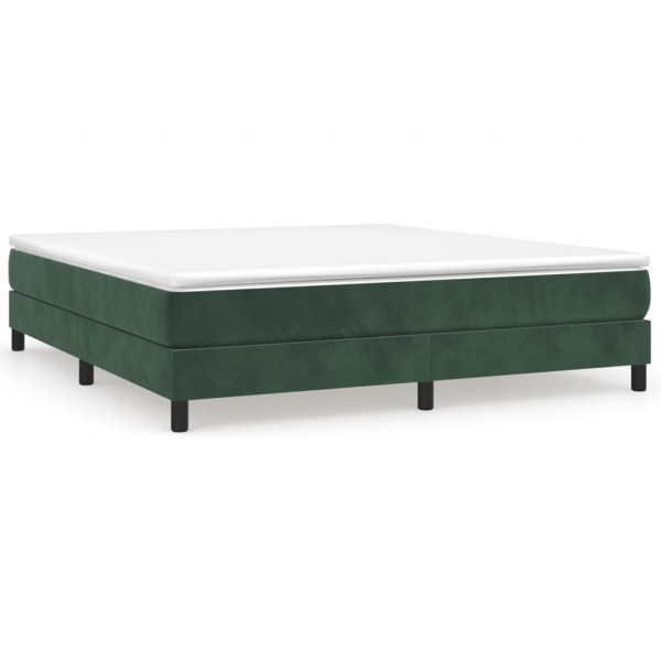 Estructura de cama box spring terciopelo verde oscuro 180x200cm M 2