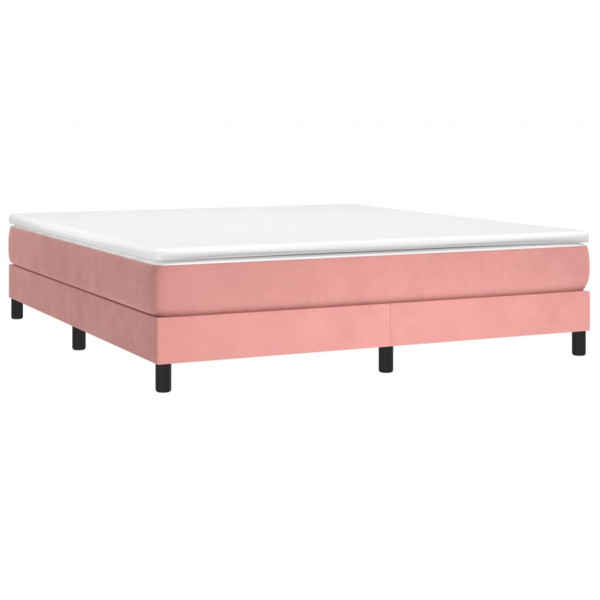 Estructura de cama box spring terciopelo rosa 180x200 cm M 3