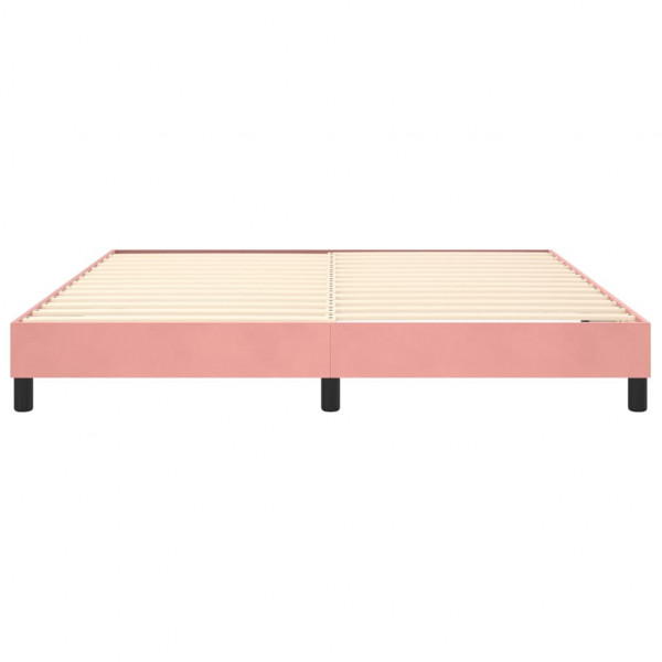 Estrutura de cama 180x200 cm veludo rosa M 5