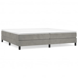 Estructura de cama box spring terciopelo gris claro 200x200 cm H