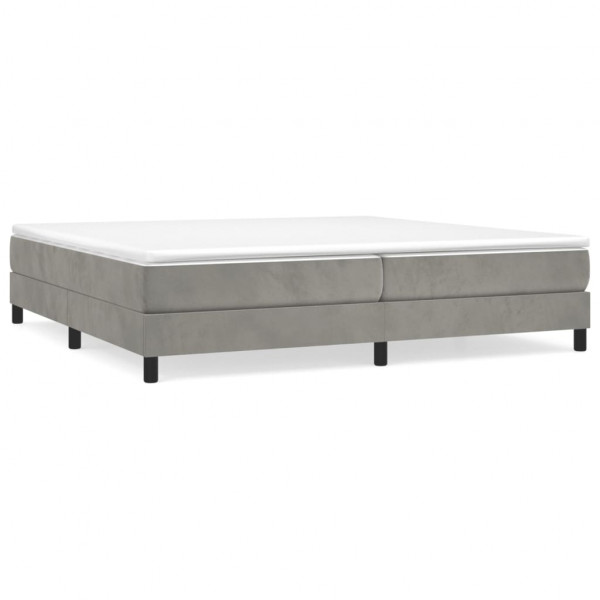 Estructura de cama box spring terciopelo gris claro 200x200 cm M 2