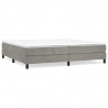 Estructura de cama box spring terciopelo gris claro 200x200 cm 2