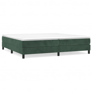 Estructura de cama box spring terciopelo verde oscuro 200x200cm H