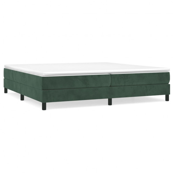 Estructura de cama box spring terciopelo verde oscuro 200x200cm M 2