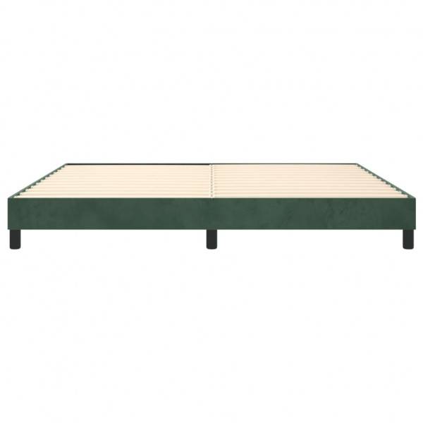 Estrutura de cama sem colchão 200x200 cm veludo verde-escuro M 5
