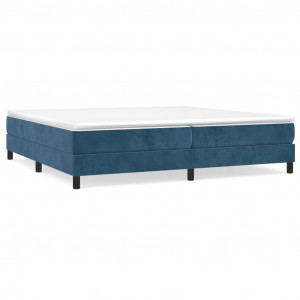 Estrutura de cama sem colchão 200x200 cm veludo azul-escuro H