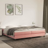Estructura de cama box spring terciopelo rosa 200x200 cm 1