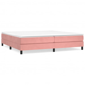 Estructura de cama box spring terciopelo rosa 200x200 cm H
