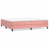 Estrutura de cama 200x200 cm veludo rosa 2