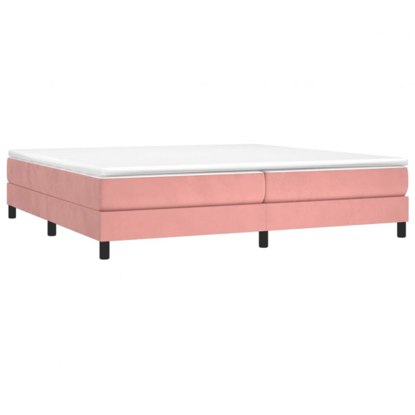 Estrutura de cama 200x200 cm veludo rosa M 3
