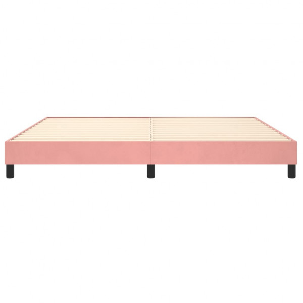 Estrutura de cama 200x200 cm veludo rosa M 5