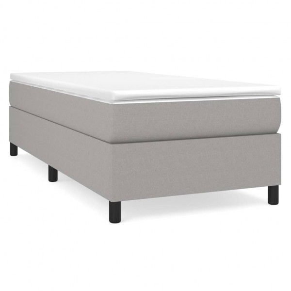 Estructura de cama box spring tela gris claro 80x200 cm M 2