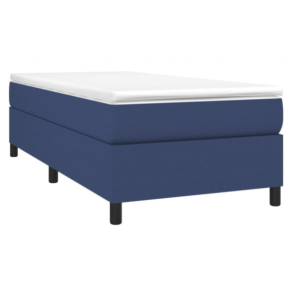 Estructura de cama box spring tela azul 80x200 cm M 3