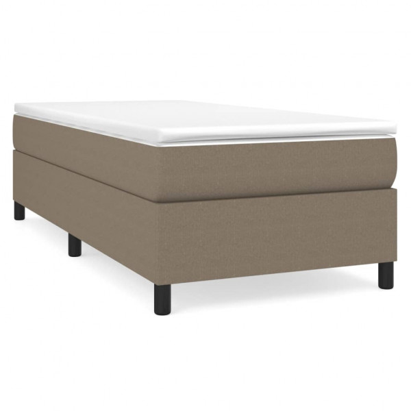 Estructura de cama box spring tela gris taupe 90x190 cm M 2