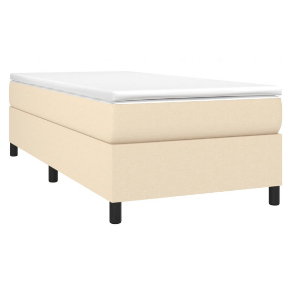 Estructura de cama box spring tela color crema 90x190 cm M 3