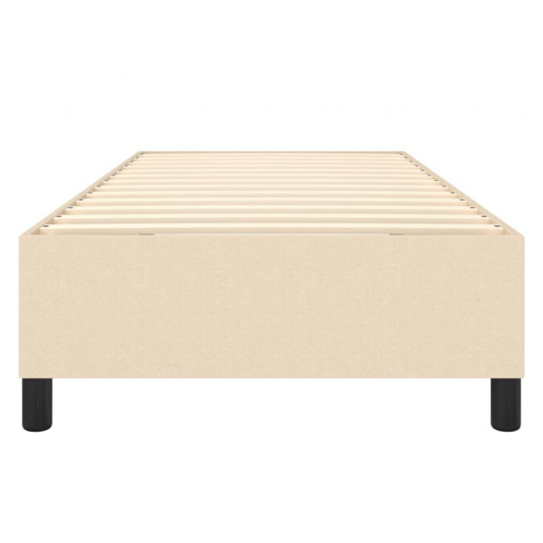 Estructura de cama box spring tela color crema 90x190 cm M 5