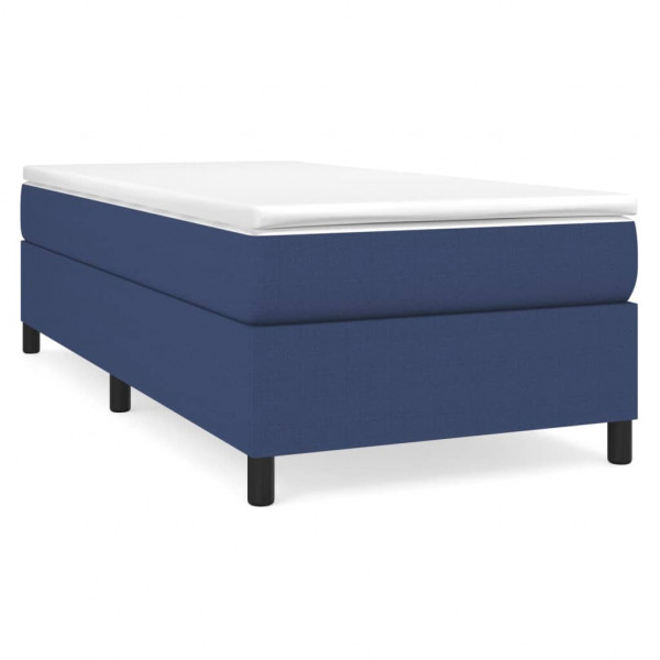 Estructura de cama box spring tela azul 90x200 cm M 2