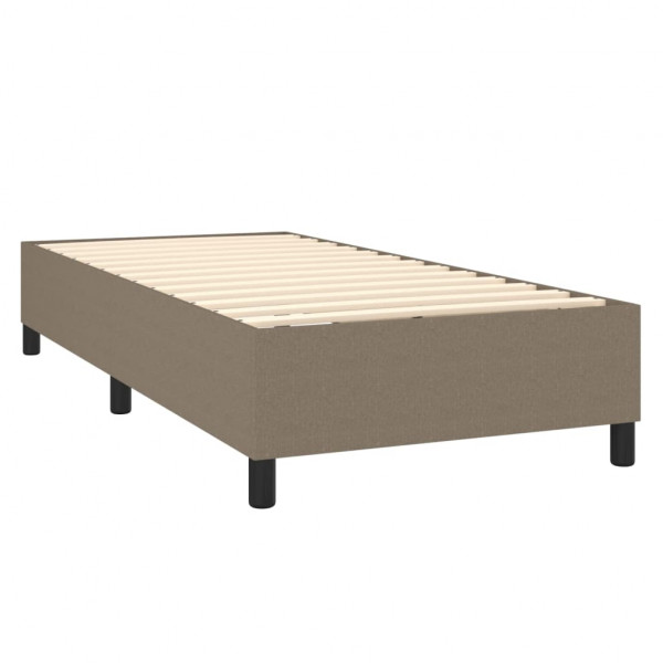 Estructura de cama box spring tela gris taupe 100x200 cm M 4
