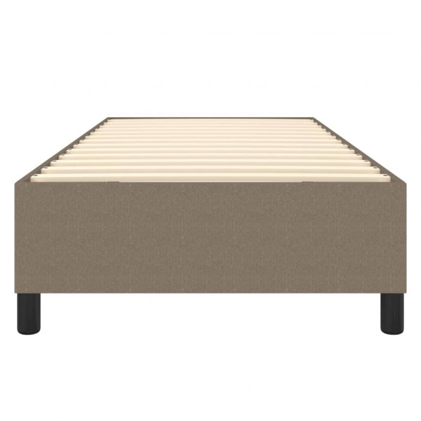 Estructura de cama box spring tela gris taupe 100x200 cm M 5