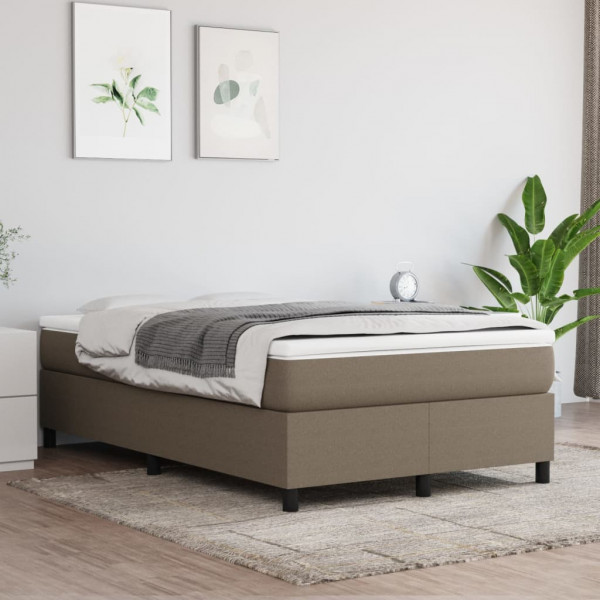 Estructura de cama box spring tela gris taupe 120x200 cm D