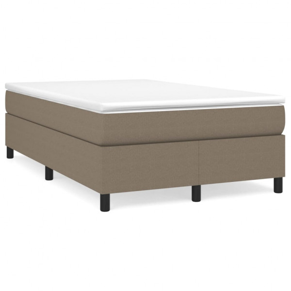 Estructura de cama box spring tela gris taupe 120x200 cm M 2