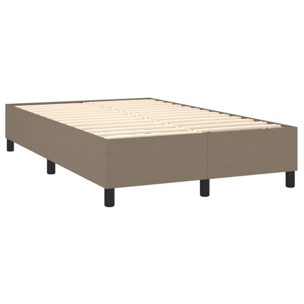 Estructura de cama box spring tela gris taupe 120x200 cm M 4